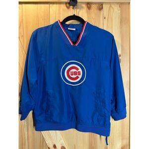Vintage Chicago Cubs MLB Youth V-Neck Pullover Windbreaker Jacket